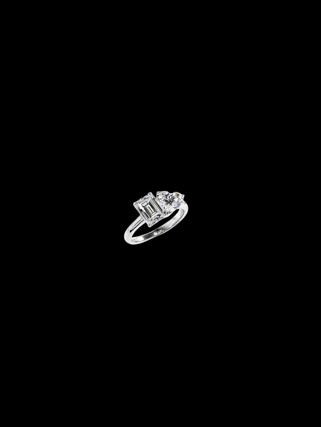 Heart Emerald - Toi Et Moi Ring