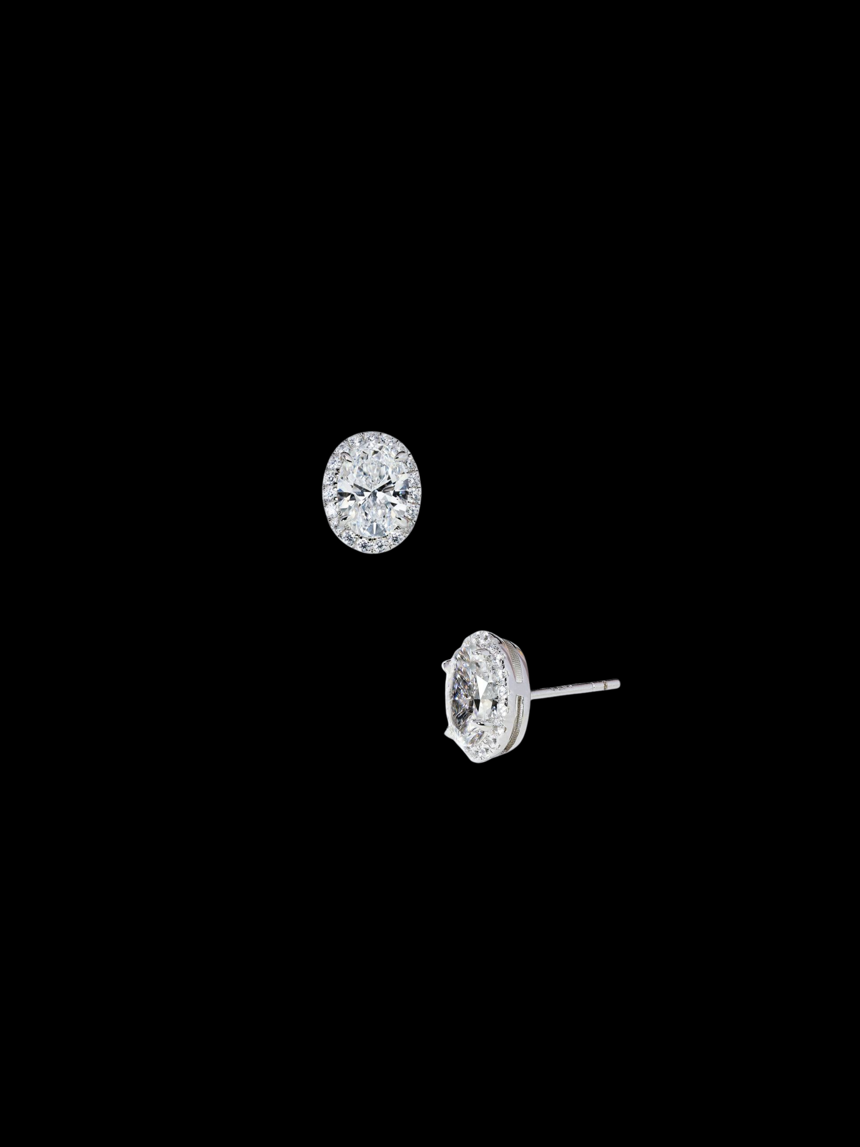 Princess Oval Stud Earrings