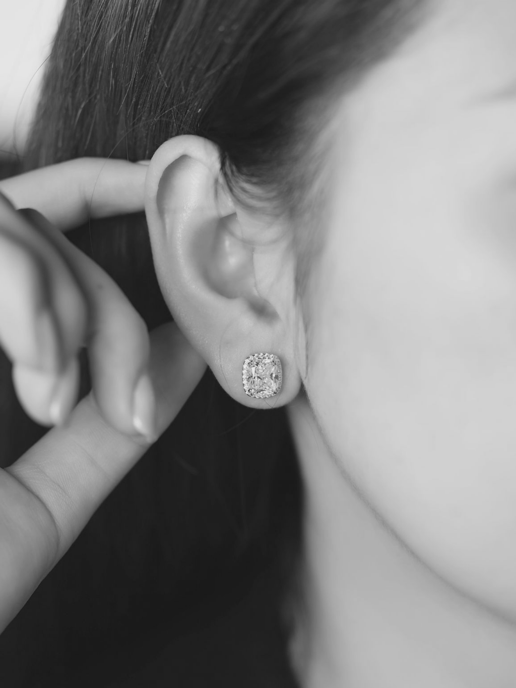 Elix Cushion Cut Stud Earrings