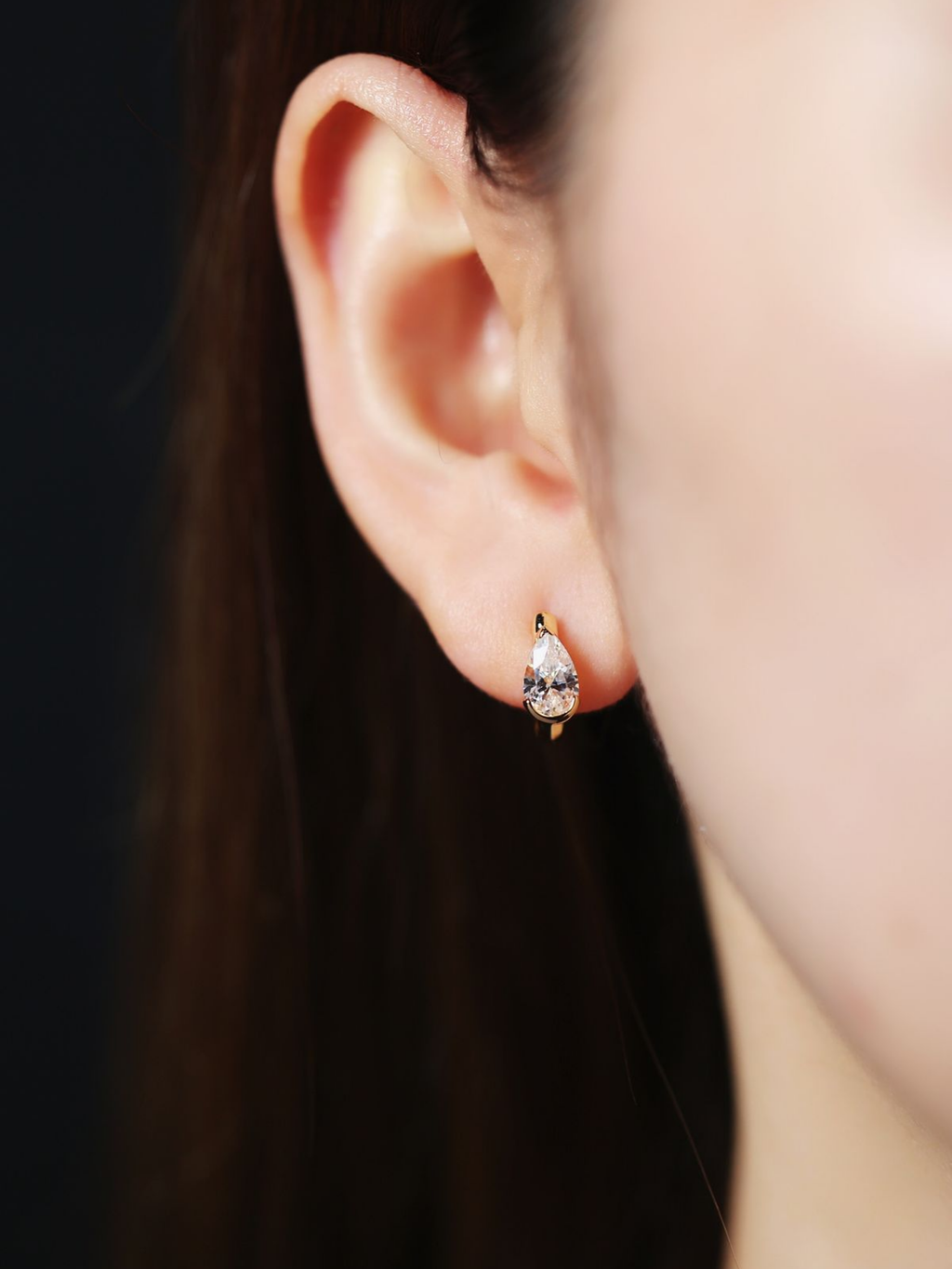 Nami Pear Cut Hoop Earrings