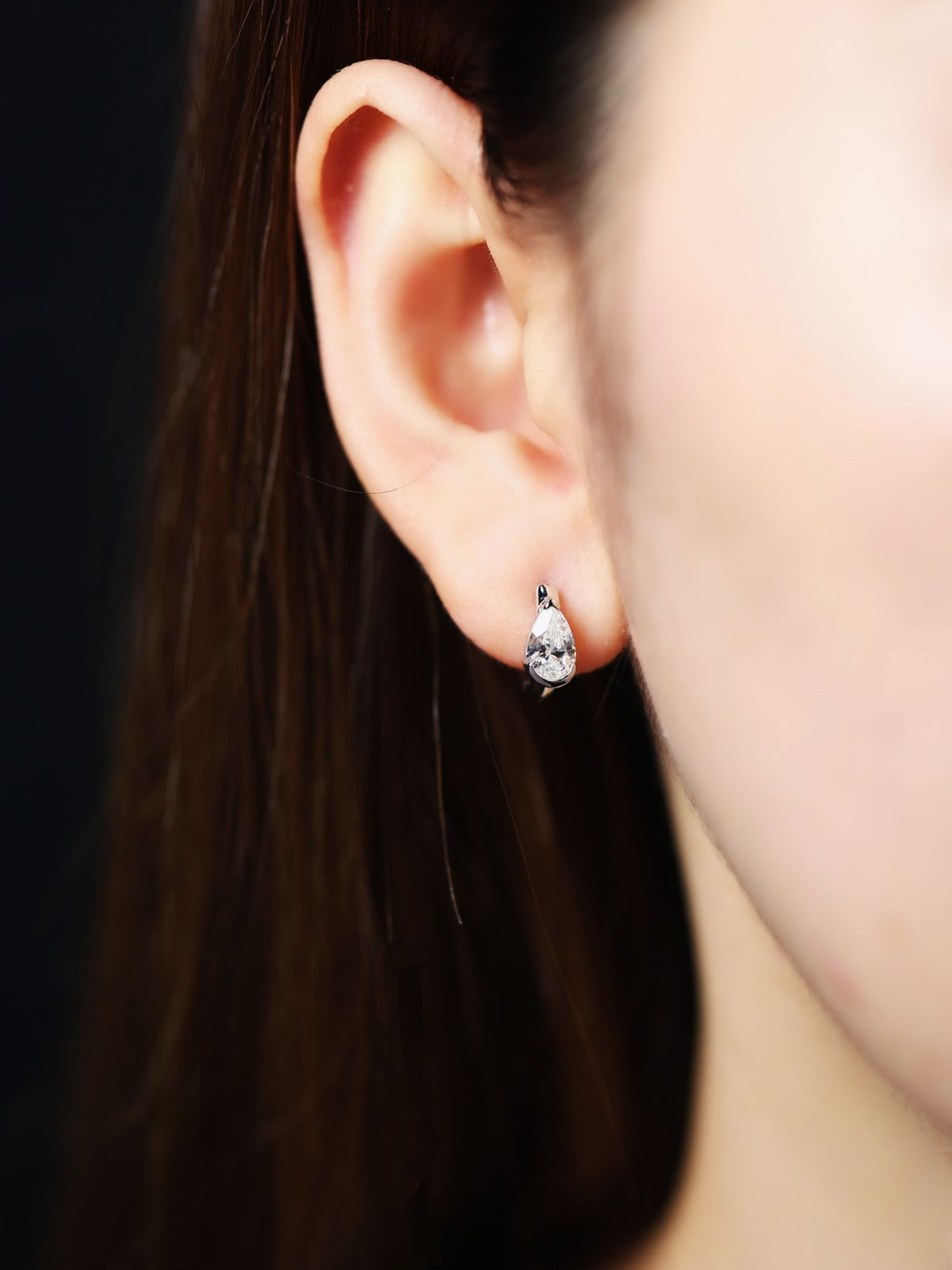 Nami Pear Cut Hoop Earrings